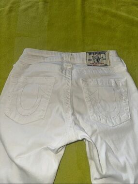 True Religion White Back-Pocket Denim Jeans